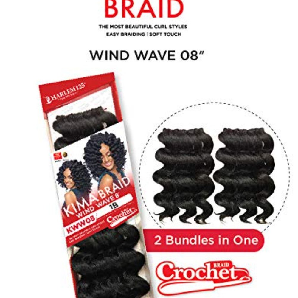 Harlem 125 Kima Braid Wind Wave 08" (KWW08) Color 4 Dark Brown - Picture 16 of 16